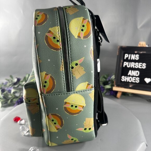 Loungefly Disney Grogu Backpack Mandalorian Child Star Wars Purses Shoulder Bag - Picture 6 of 12